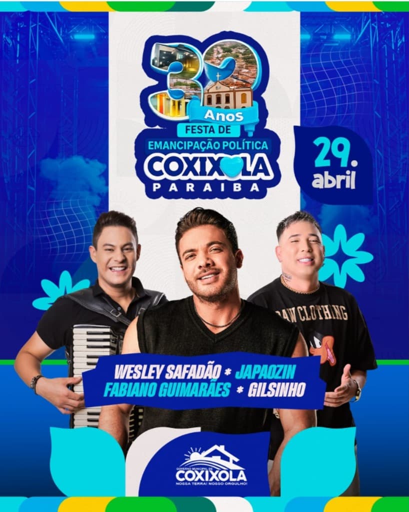 Imagem da notícia: Programação da Festa de Emancipação Política de Coxixola (PB)