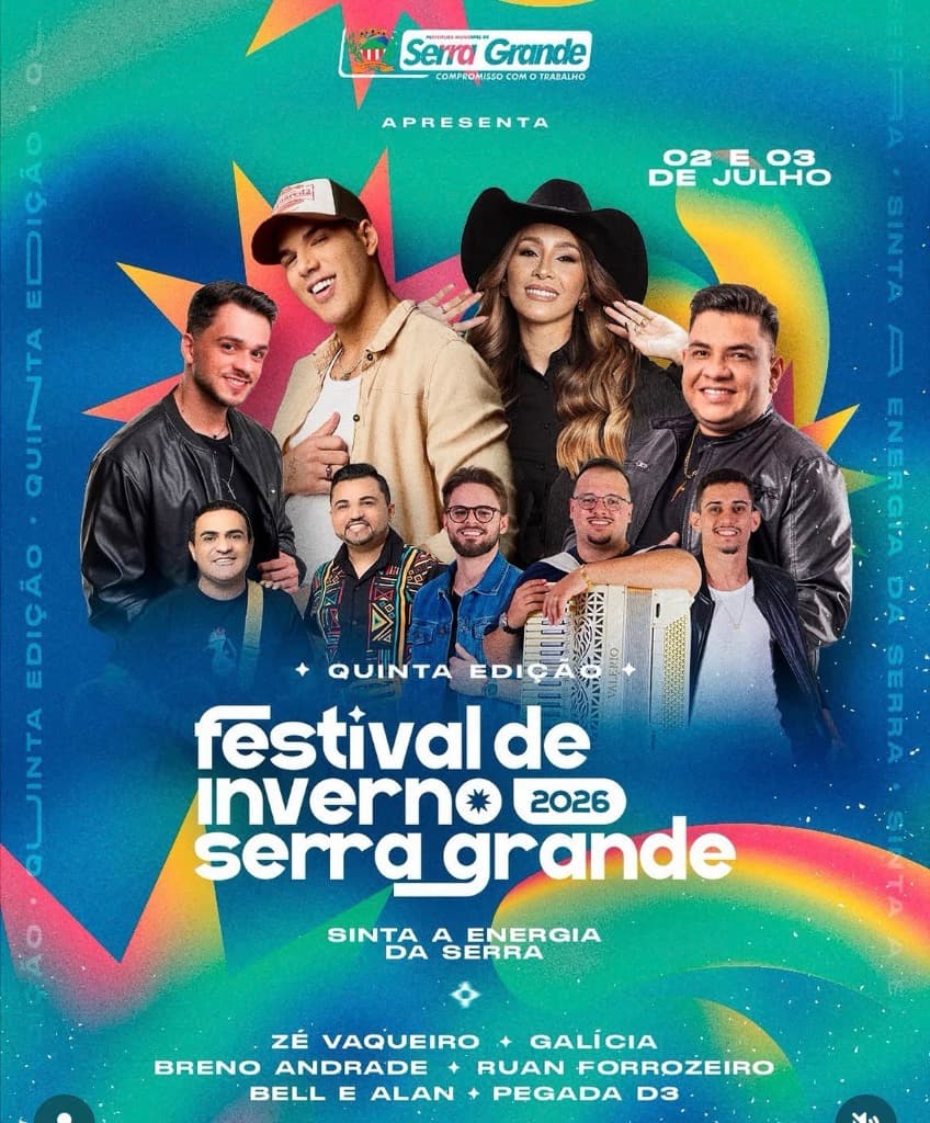 Imagem da notícia: Festival de Inverno Serra Grande 2026 confirma Zé Vaqueiro e grande elenco