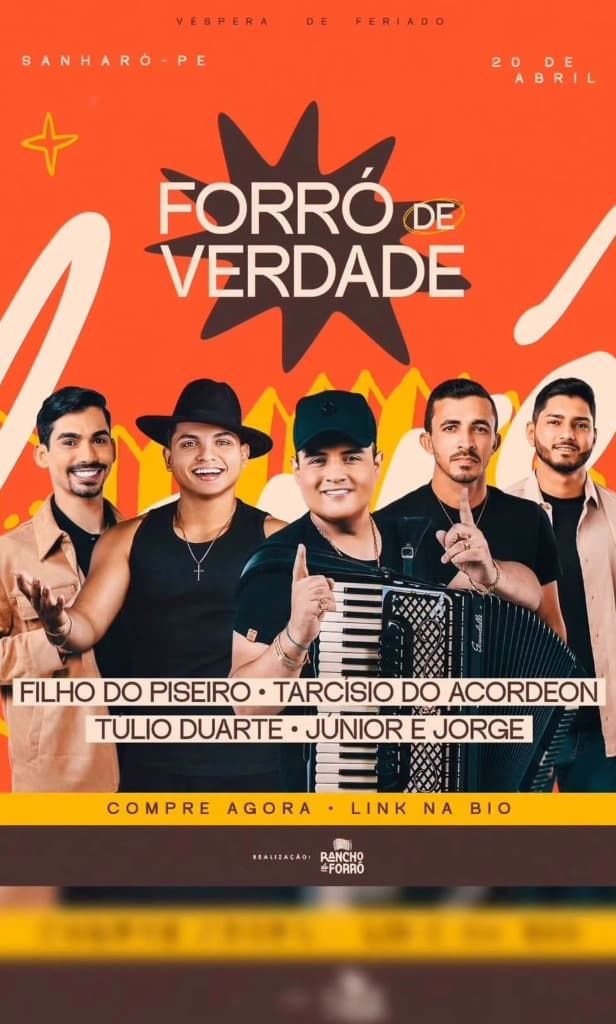 Imagem da notícia: Programacao do Forró de Verdade 2026 em Sanharó (PE)