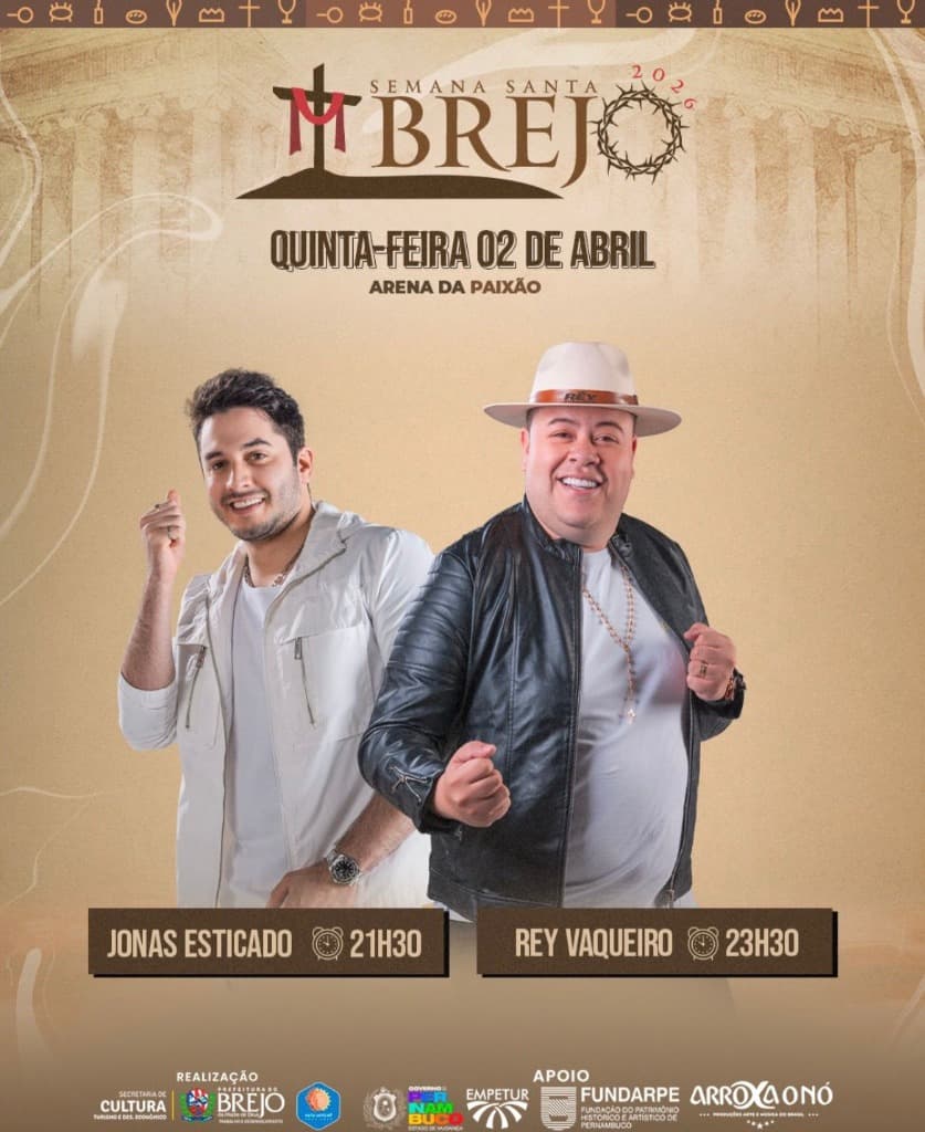 Imagem da notícia: Programação de Shows da Semana Santa 2026 em Brejo da Madre de Deus-PE é Revelada