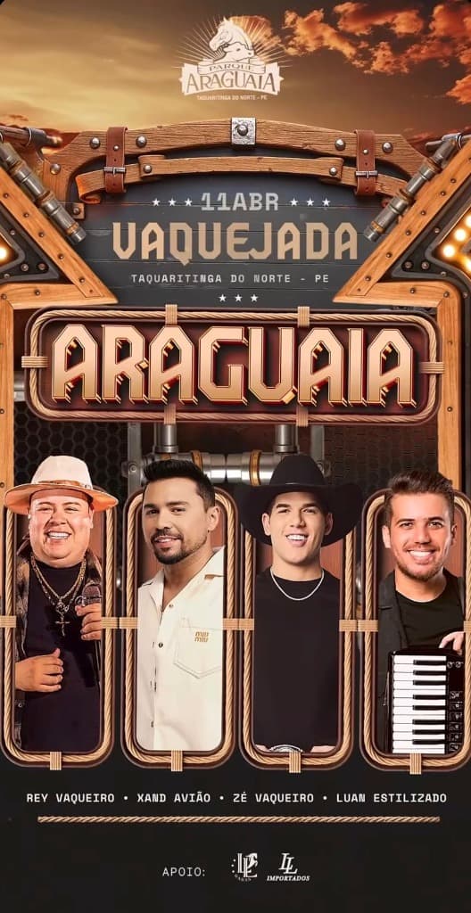 Imagem da notícia: Programacao da vaquejada Araguaia em Taquaritinga do Norte-PE