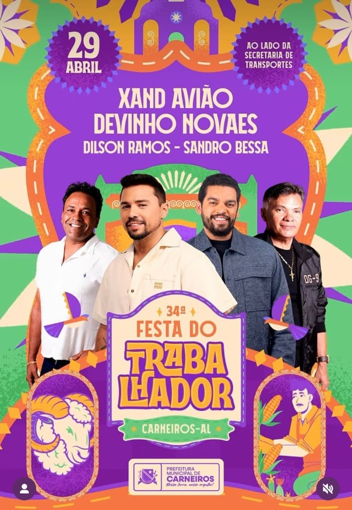 Imagem da notícia: O Comandante Invade Alagoas (AL)! Xand Avião Grátis na Festa Trabalhador de Carneiros