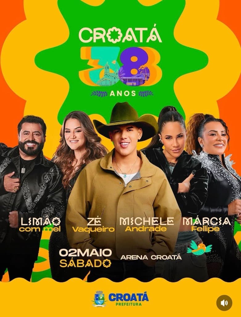 Imagem da notícia: A Maior Festa de Croatá (CE)! Zé Vaqueiro e Limão Com Mel Comandam os 38 Anos