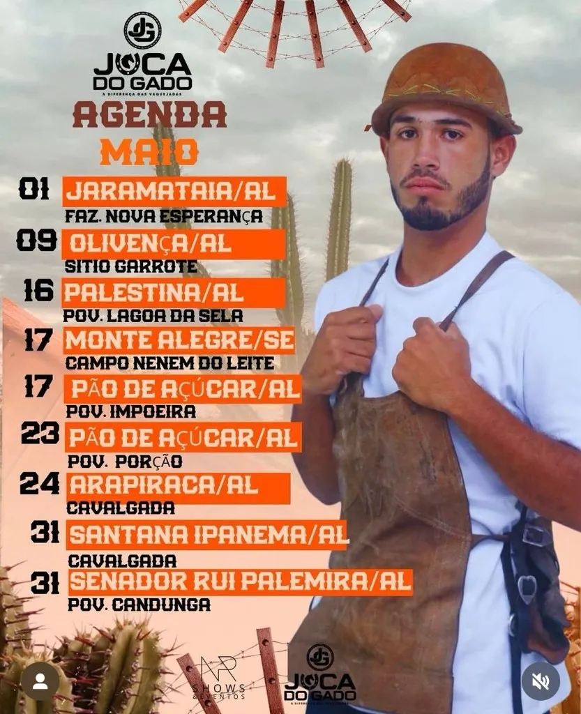 Imagem da notícia: Agenda de Joca do Gado: O Diferenciado das Vaquejadas em Maio