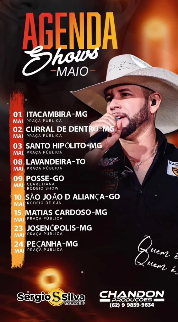 Imagem da notícia: Sergio Silva Estilizado divulga a extensa agenda de Maio de 2026