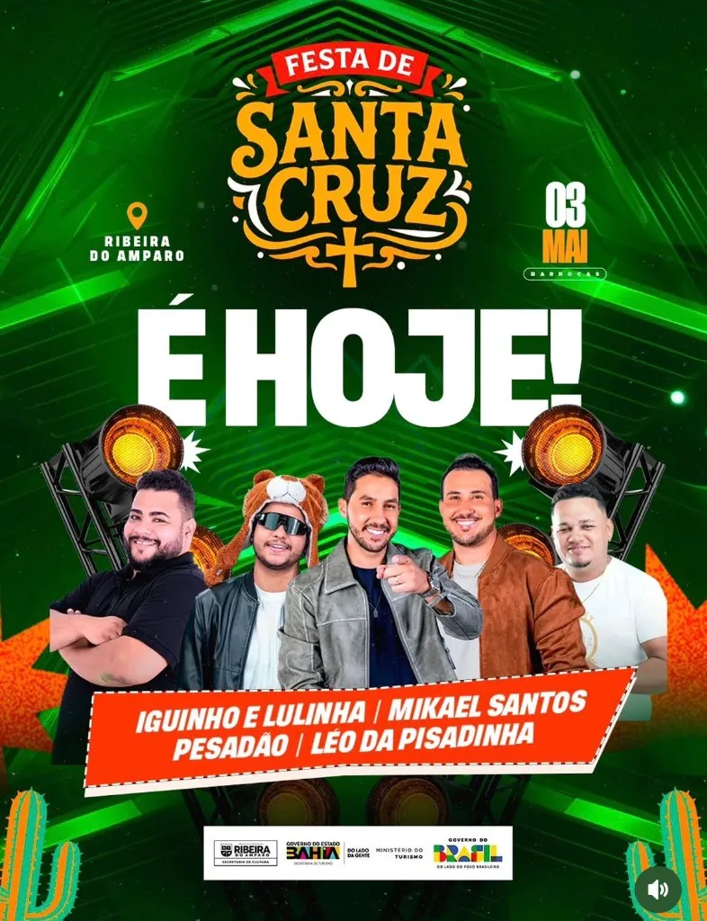 Imagem da notícia: Festa de Santa Cruz em Ribeira do Amparo (BA) acontece hoje