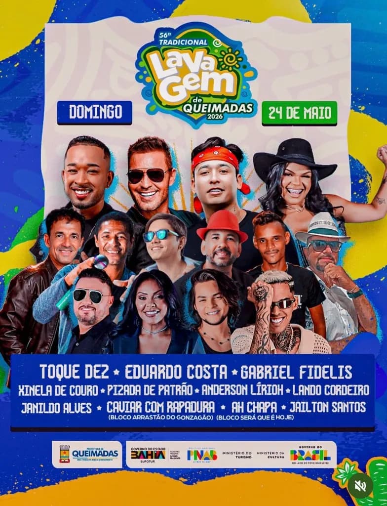 Pablo em 56ª Tradicional Lavagem de Queimadas 2026 - Praça de Eventos