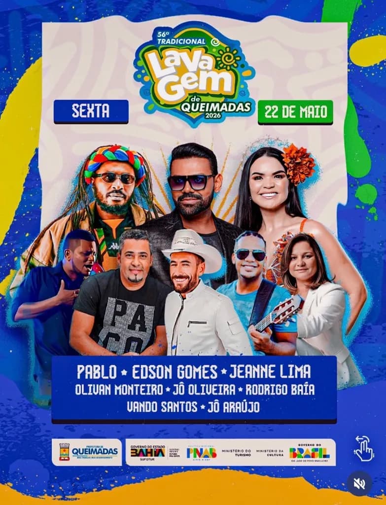 Imagem da notícia: Lavagem de Queimadas (BA) 2026: Eduardo Costa, Pablo, Iguinho e Lulinha e Programação Completa