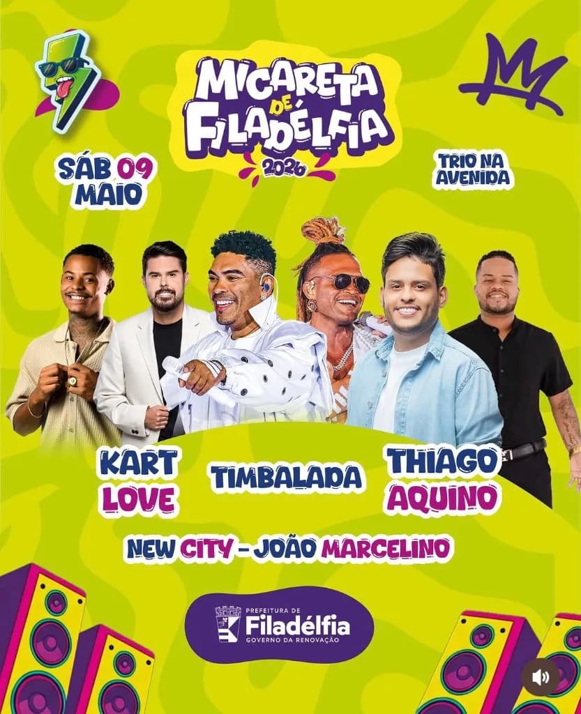 Imagem da notícia: Programação: Micareta de Filadélfia 2026 em Filadélfia (BA)