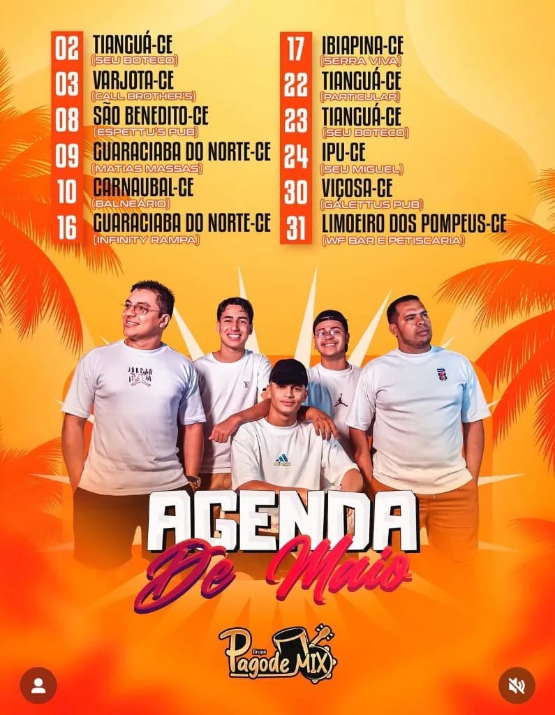 Imagem da notícia: Agenda de Shows do Pagode Mix em Maio de 2026