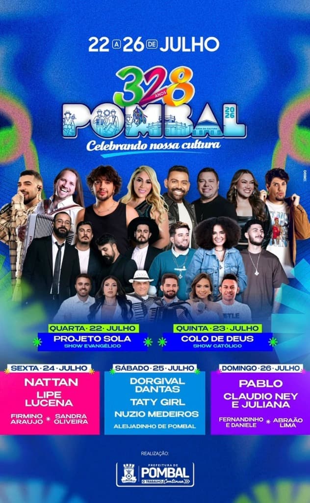Imagem da notícia: Pombal vai parar: Nattan é a atração principal do Aniversário de Pombal 328 Anos