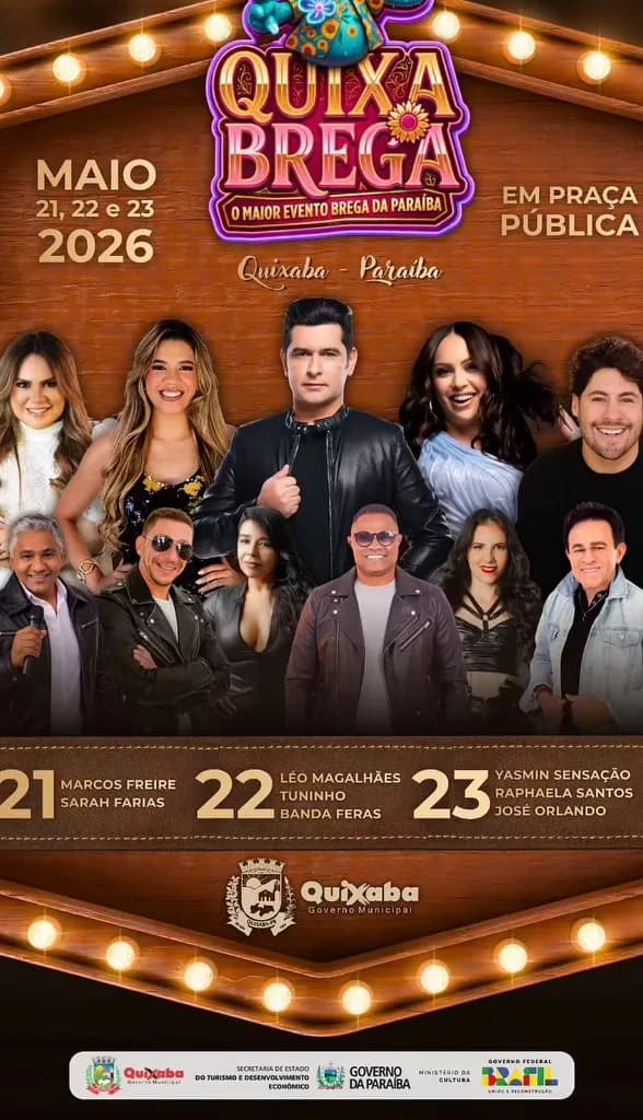 Imagem da notícia: Quixabrega 2026: Léo Magalhães, Yasmin Sensação, Raphaela Santos e Mais em Quixaba (PB)