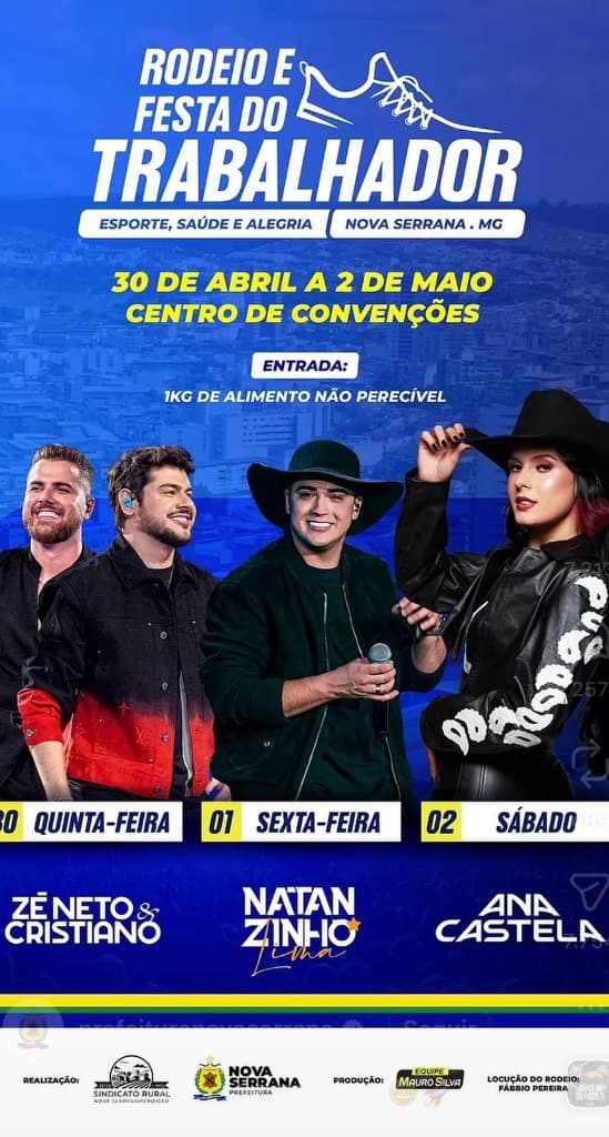 Imagem da notícia: Rodeio e Festa do Trabalhador de Nova Serrana (MG) Divulga Line-Up Pesado Com Ana Castela