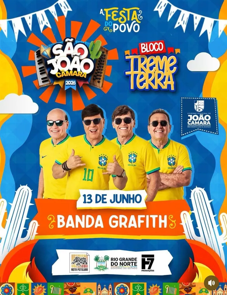 Imagem da notícia: Programação: São João Câmara 2026 - Bloco Treme Terra em João Câmara (RN)