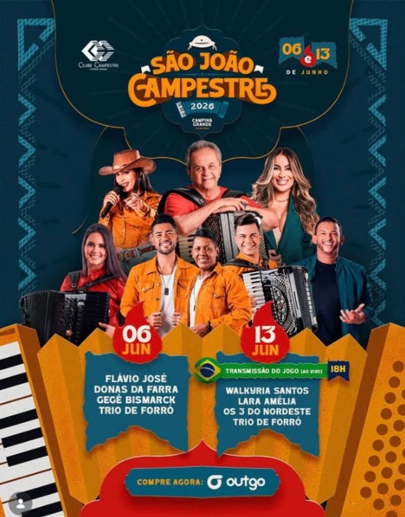 Imagem da notícia: Prefeitura anuncia grade completa do São João Campestre 2026 em Campina Grande; confira os shows!