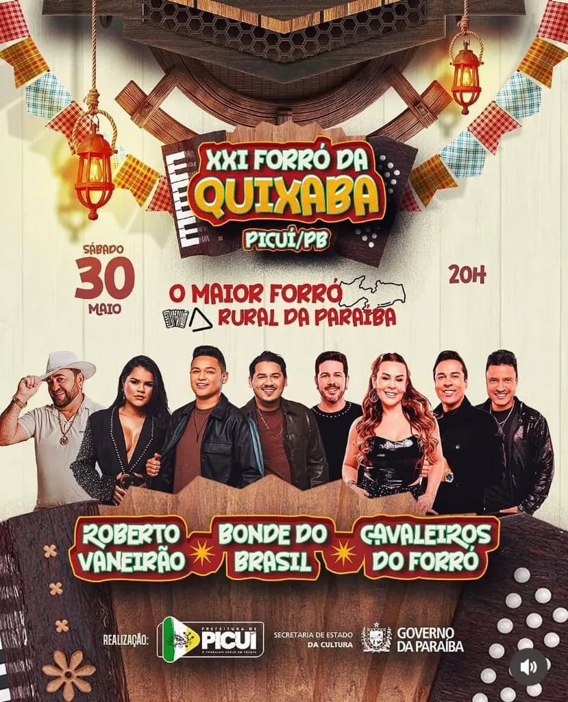 Imagem da notícia: Programação Completa: XXI Forró da Quixaba em Picuí (PB)