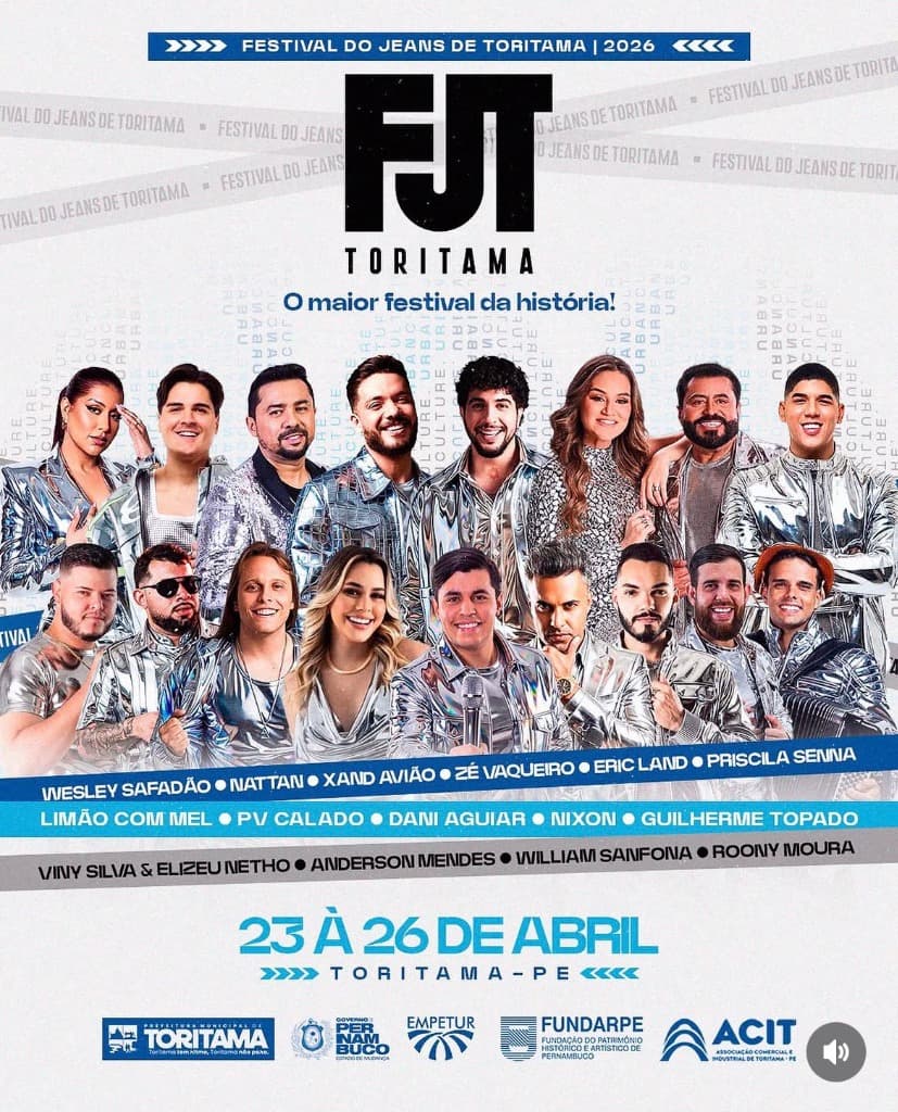 Imagem da notícia: Programação do Festival do Jeans de Toritama 2026